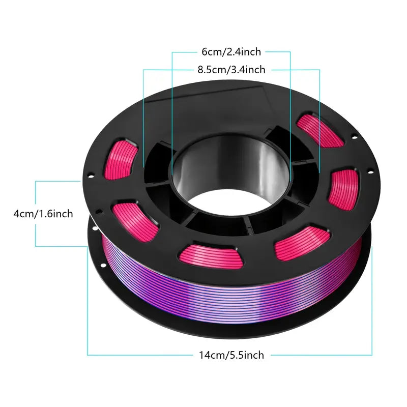 CAILAB 200g 3-in-1 PLA Filament, 1.75mm Tri-Color Spool for FDM 3D Printers